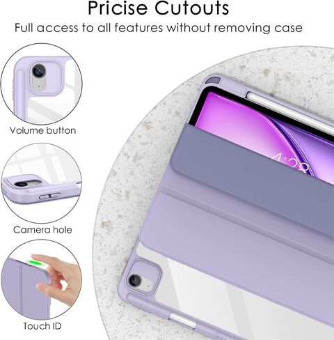 Soke for iPad Air 11 Inch Case 2024 & iPad Air Case (5th/4th Generation, 2022/2020) with Pencil Holder-Auto Sleep/Wake + Camera Protection, Shockproof Back Cover for iPad Air 10.9 Inch,Gray Purple in Saudi Arabia