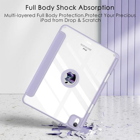 Soke for iPad Air 11 Inch Case 2024 & iPad Air Case (5th/4th Generation, 2022/2020) with Pencil Holder-Auto Sleep/Wake + Camera Protection, Shockproof Back Cover for iPad Air 10.9 Inch,Gray Purple in Saudi Arabia