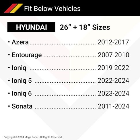 شفرات ممسحة الزجاج الأمامي ميجا ريسر 26 بوصة 18 بوصة لسيارة Hyundai Azera Entourage Ioniq 5 6 Sonata، J U Hook، شفرات المساحات الأمامية، مجموعة شفرات ممسحة الزجاج الأمامي البديلة للسيارات، عبوتان in Saudi Arabia