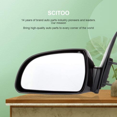مرآة SCITOO اليسرى للسائق ذات الرؤية الجانبية السوداء مناسبة لـ 06-10 لسيارة Hyundai Sonata مرآة الرؤية الخلفية (المرآة اليسرى فقط) in Kuwait
