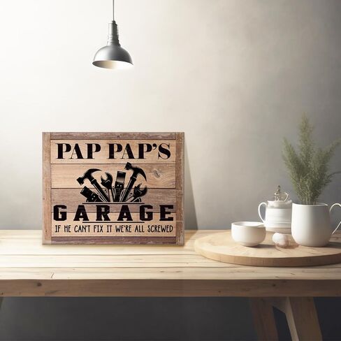 Pap Pap's Garage Canvas Decor, Canvas Wall Table Decor, Tool Room Decor, Garage Canvas Poster Wall Art, Father's Day Gift for Pap Pap Grandpa, Pap Pap Gift for Birthday Christmas or Other Holiday in Kuwait
