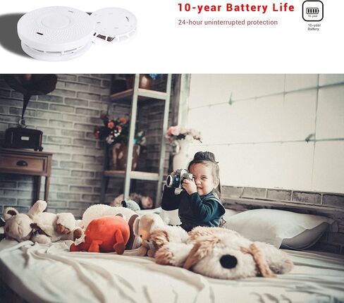 ANKA Smoke Alarms 10 Years Battery Dual Smoke Sensor Alarm with Voice Warning, 10 Year Lithium Battery Fire Alarm,Complies with UL 217 & UL 2034 Standards, Fire Alarms Detector in Saudi Arabia