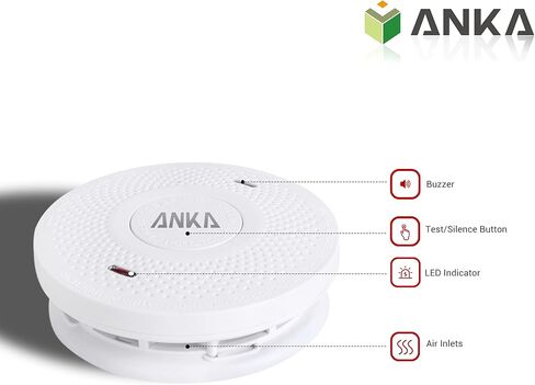 ANKA Smoke Alarms 10 Years Battery Dual Smoke Sensor Alarm with Voice Warning, 10 Year Lithium Battery Fire Alarm,Complies with UL 217 & UL 2034 Standards, Fire Alarms Detector in Saudi Arabia