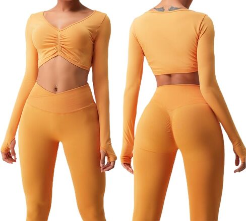 V Cross Waisted Workout Leggings for Women Scrunch Butt Gym Leggings Seamless Yoga Pants with Tummy Control in Saudi Arabia