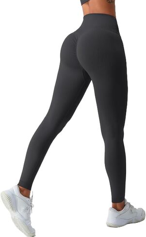 V Cross Waisted Workout Leggings for Women Scrunch Butt Gym Leggings Seamless Yoga Pants with Tummy Control in Saudi Arabia
