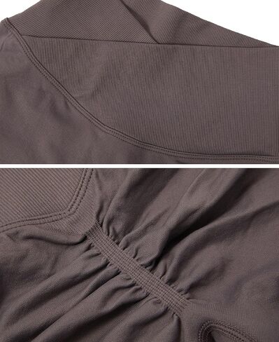 V Cross Waisted Workout Leggings for Women Scrunch Butt Gym Leggings Seamless Yoga Pants with Tummy Control in Saudi Arabia