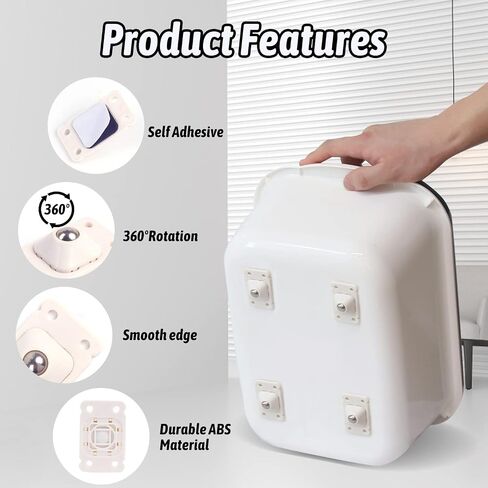 KIMOBER 8PCS Self Adhesive Mini Caster Wheels,Universal Swivel Wheels 360 Degree Rotation Pulley for Storage Boxes Furniture Trash Bottom in Saudi Arabia