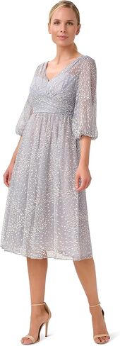 Adrianna Papell Women's Glitter Mesh Midi Dress in Saudi Arabia
