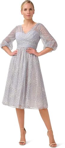 Adrianna Papell Women's Glitter Mesh Midi Dress in Saudi Arabia