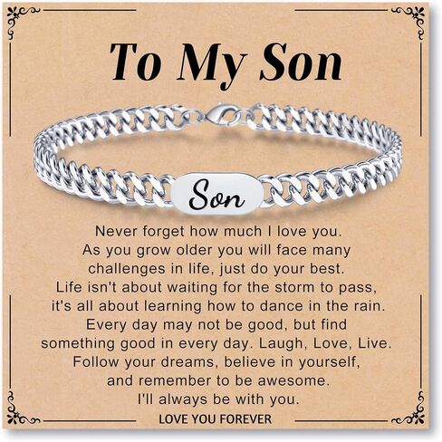 Father's Day Gifts Cuban Link Bracelet for Men Chain Bracelet Stainless Steel Bracelets for Men Boys Birthday Gifts for Him Dad Daddy Bonus Dad Son Husband Grandpa in Saudi Arabia