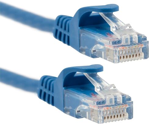 CAT6 Ethernet Snagless UTP Cable For PC TV Router Printer Switches Hubs IP Camera Gaming Consoles Access Points PVC Jacket (CM), 7ft Blue, Pure Copper Patch Cord - Lifetime Wty in Saudi Arabia