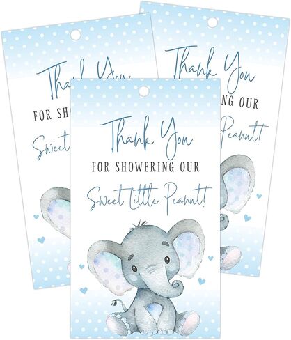 مطبوعات الحدث الرئيسي الخاص بك، بطاقات شكر على شكل فيل، مثالية لحفلات استقبال المولود الجديد وديكورات وهدايا حفلات أعياد الميلاد، عدد 50 in Kuwait