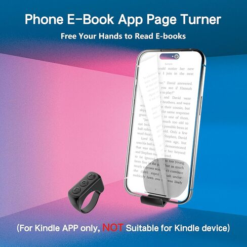 TikTok Scrolling Ring with Stand, Kindle App Page Turner (Not for Kindle Device) Phone Remote Control, Bluetooth Controller for Camera Remote, Music Control, Ring for iPhone, iPad, iOS, Android, Black in Saudi Arabia