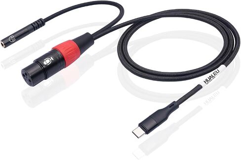 10FT USB C to XLR Female Microphone Cable & 3.5mm (1/8") Female Stereo Out Adapter,USB C to 3.5mm Headphone Cable&XLR Female Microphone Record Cable for iPhone 15 Garageband,Tablet,Laptop in Saudi Arabia