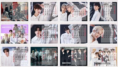 تقويم مكتبي جديد لمجموعة K-pop-Idol الكورية 2024-12 تقويم سطح المكتب الشهري لـ ENHYPEN%، يمتد من يناير 2024 إلى ديسمبر 2024، 21.5 * 19.5 سم، هدية لابنة المعجبين in Saudi Arabia