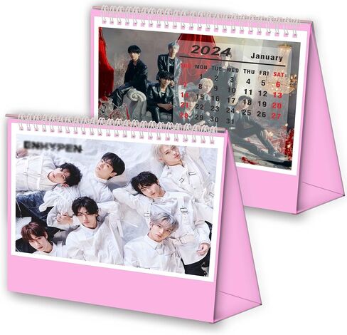 تقويم مكتبي جديد لمجموعة K-pop-Idol الكورية 2024-12 تقويم سطح المكتب الشهري لـ ENHYPEN%، يمتد من يناير 2024 إلى ديسمبر 2024، 21.5 * 19.5 سم، هدية لابنة المعجبين in Saudi Arabia