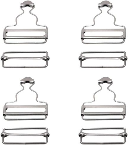 EXCEART 4pcs Overall Buckles Metal Suspender Replacement Buckles with Buckle Slider for Overalls Bib Pants Trousers Jeans (Dark) in Saudi Arabia