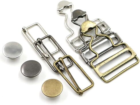 EXCEART 4pcs Overall Buckles Metal Suspender Replacement Buckles with Buckle Slider for Overalls Bib Pants Trousers Jeans (Dark) in Saudi Arabia