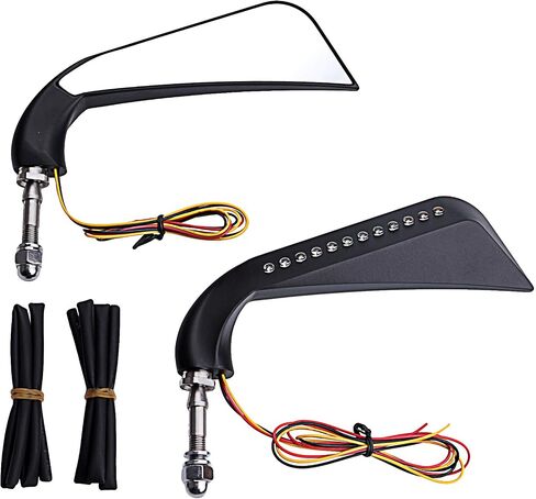 AXE Mirrors LED Sequential Turn Signals Indicator for Harley-Davidson FLHT Bad Boy Dyna Sportster Softail (Chrome) in Saudi Arabia