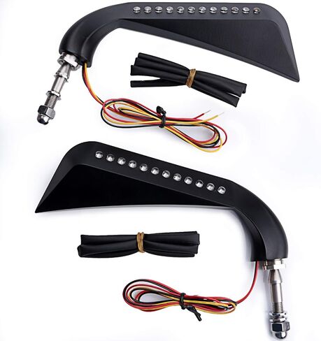 AXE Mirrors LED Sequential Turn Signals Indicator for Harley-Davidson FLHT Bad Boy Dyna Sportster Softail (Chrome) in Saudi Arabia