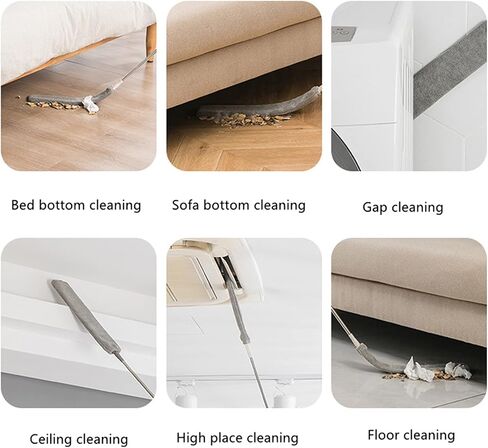 Retractable Gap Dust Cleaner, Cleaning Tool Under Appliance Or Sofa,Microfiber Hand Duster, Detachable and Washable Gap Cleaning Brush, Couch Cleaner, Including A Replacement Cloth Cover（Blue） in Saudi Arabia