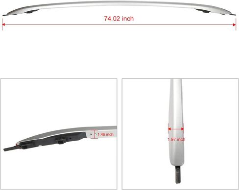 INEEDUP قضبان متقاطعة قضبان علوية حامل سقف مناسب لسيارة Ford Escape Sport Utility 4 أبواب 2013-2016 OE Style Bolt-On Roof Rack Rail Cross Bar الأمتعة حامل البضائع، 2 حزمة in Kuwait