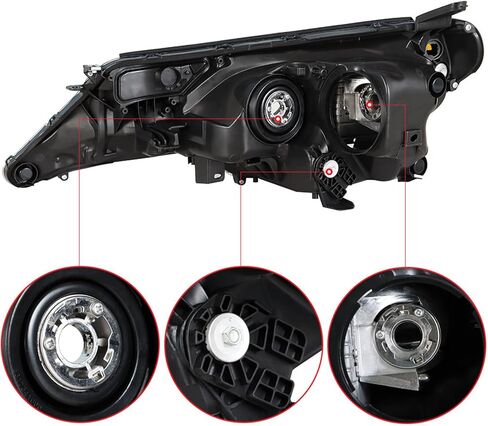 استبدال مجموعة المصابيح الأمامية WFLNHB لـ 2013 2014 2015 Toyota RAV4 جهاز عرض المصابيح الأمامية السوداء للسائق وجانب الركاب in Kuwait