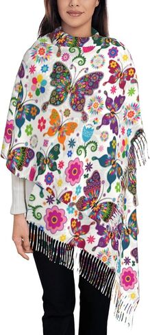 وشاح طويل ملون على شكل فراشة يلتف الباشمينا للنساء والفتيات مع شرابات ناعمة ودافئة in Kuwait