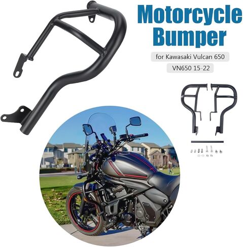 دراجة نارية الطريق السريع محرك الحرس تحطم القضبان الإطار السقوط الوفير خزان الغاز حماة لكاواساكي فولكان S 650 VN650 EN650 2015-2022 مات الأسود in Kuwait