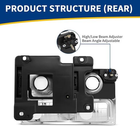 AUTOSAVER88 LED DRL Headlights Assembly Compatible with 1990-1999 Chevy C/K C10 Suburban Tahoe GMC Yukon Headlight Headlamp Replacement Pair with Daytime Running Light Black Housing Clear Reflector in Saudi Arabia