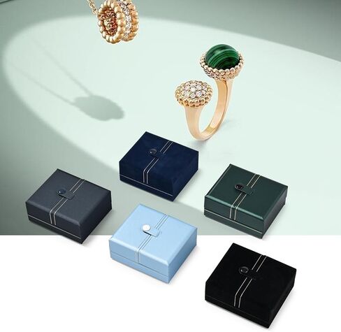 Oirlv صندوق مجوهرات جلدي متعدد الوظائف صندوق منظم مجوهرات صندوق مجوهرات للسفر لقلادة وحلقة القرط (رمادي-أزرق) in Kuwait