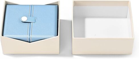 Oirlv صندوق مجوهرات جلدي متعدد الوظائف صندوق منظم مجوهرات صندوق مجوهرات للسفر لقلادة وحلقة القرط (رمادي-أزرق) in Kuwait