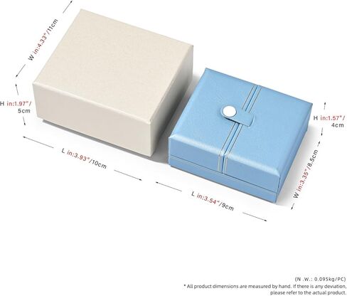 Oirlv صندوق مجوهرات جلدي متعدد الوظائف صندوق منظم مجوهرات صندوق مجوهرات للسفر لقلادة وحلقة القرط (رمادي-أزرق) in Kuwait