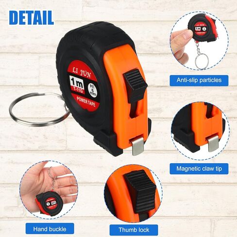 36 Pcs Father's Day Dad Gifts Mini Tape Measure Keychain Bulk Retractable Measuring Tape with Slide Lock 3 Ft/ 1m Portable Pocket Small Tape Measure for Dad Party Favors in Saudi Arabia