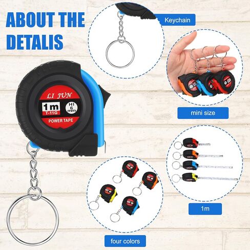 36 Pcs Father's Day Dad Gifts Mini Tape Measure Keychain Bulk Retractable Measuring Tape with Slide Lock 3 Ft/ 1m Portable Pocket Small Tape Measure for Dad Party Favors in Saudi Arabia