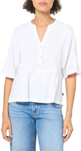 Nautica Women's Popover Short Sleeve Linen Blend Shirt in Saudi Arabia