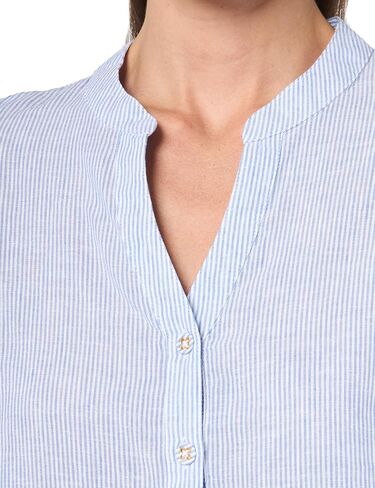 Nautica Women's Popover Short Sleeve Linen Blend Shirt in Saudi Arabia