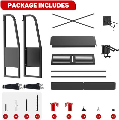 رف تخزين حقيبة الجولف من Ultrawall للجراج، منظم معدات الجولف لحقائب الجولف وملحقاتها، حامل حقيبة الجولف مع أقدام التسوية، تخزين الجولف المثبت على الحائط، أسود in Kuwait