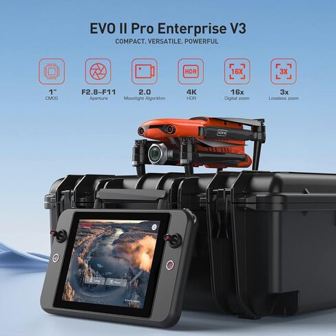 حزمة Autel Robotics EVO II Pro Enterprise V3، أحدث طائرة بدون طيار بمستشعر CMOS 2024 مقاس 6K 1 بوصة، نقل فيديو بطول 15 كيلومتر، طيران لمدة 42 دقيقة، جهاز استقبال ADS-B وتشفير البيانات، للسلامة العامة/المرور/فحص الطاقة in Saudi Arabia