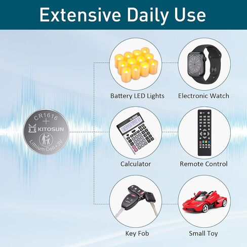 KITOSUN CR1616 3V Lithium Coin Battery – 3 Volt CR 1616 Lithium Cell Button Batteries Replacement for Car Key Fob Remote Control Honda Accord CRV Pilot Civic Acura TL TSX ZDX Keyless Entry Remote in Saudi Arabia
