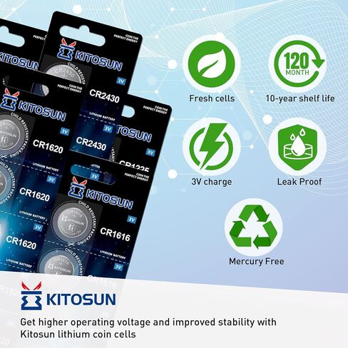 KITOSUN CR1616 3V Lithium Coin Battery – 3 Volt CR 1616 Lithium Cell Button Batteries Replacement for Car Key Fob Remote Control Honda Accord CRV Pilot Civic Acura TL TSX ZDX Keyless Entry Remote in Saudi Arabia