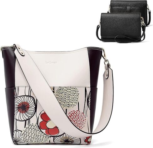 BROMEN Women Hobo Handbags Cross-body Purse Printed Pattern and Women Crossbody Bags Wristlet Wallet black Bundle in Kuwait