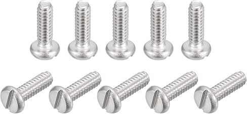 uxcell 304 Stainless Steel Machine Screws, 10pcs M4x10mm Slotted Drive Pan Head Screw Bolts in Saudi Arabia