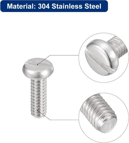 uxcell 304 Stainless Steel Machine Screws, 10pcs M4x10mm Slotted Drive Pan Head Screw Bolts in Saudi Arabia