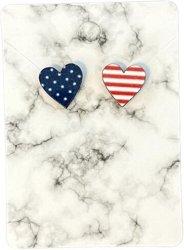 American Flag Stud Earrings - Red White and Blue 4th of July Patriotic Jewelry in Saudi Arabia