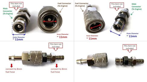 Boat Motor Socket Fuel Line Hose Connector for Suzuki Outboard 3.5HP - 140HP 65750-98505 8MM ID 11MM Outboard Engine in Saudi Arabia