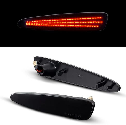 Rear Bumper Led Side Marker Compatible with Chevrolet Corvette C6 2005-2013 Red Tail Position Lights, 180LEDs/Pairs, Smoke Lens Driver & Passenger in Saudi Arabia