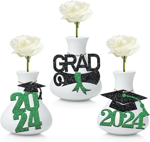 24 قطعة من علامات التخرج 2024 لديكورات التخرج، قطع مركزية للتخرج من فئة 2024 - بطاقات هدايا التخرج لديكورات حفلات التخرج، 2024 علامات مفرغة لتزيين طاولة التخرج (أزرق) in Kuwait