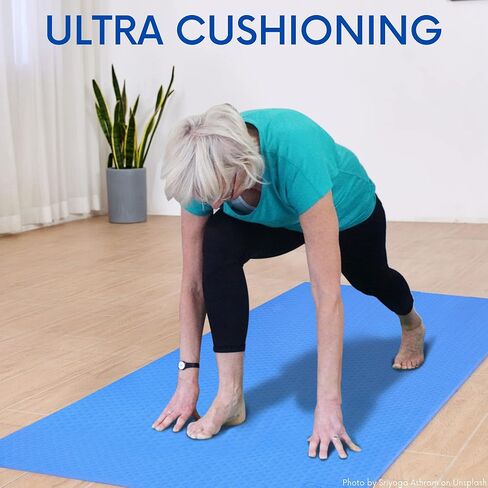 أفضل للمفاصل، سجادة يوجا عريضة سميكة للغاية مقاس 72 بوصة × 32 بوصة × 1/3 بوصة، سجادة يوجا مبطنة ممتصة للصدمات | سجادة يوجا مبطنة غير قابلة للانزلاق، سجادة يوجا كبيرة جدًا، سجادة بيلاتيس in Kuwait