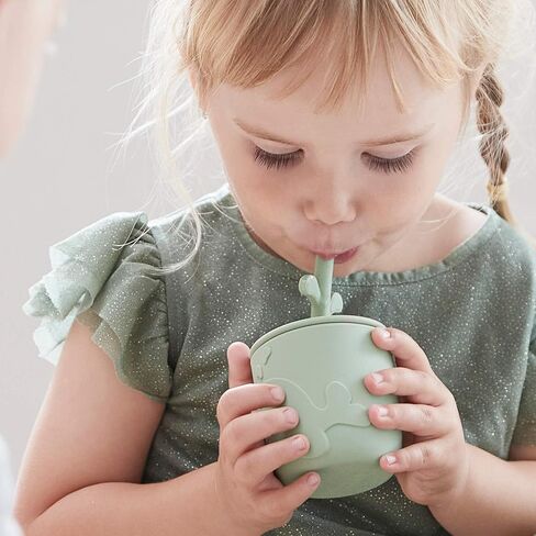 Done by Deer Peekaboo Straw Cup 2-Pack Wally Blue - Shatterproof, Easy-Grip, Food-Grade Silicone, Dishwasher Safe, Microwave and Freezer Safe, Perfect for Training Kids to Drink from Cups in Saudi Arabia